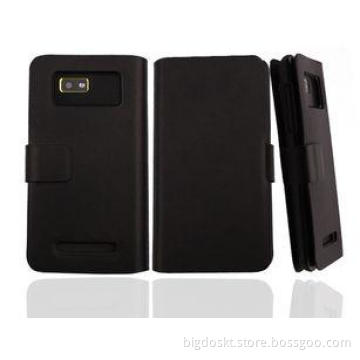 Black Genuine HTC Leather Phone Case , Desire 400 Wallet Ca